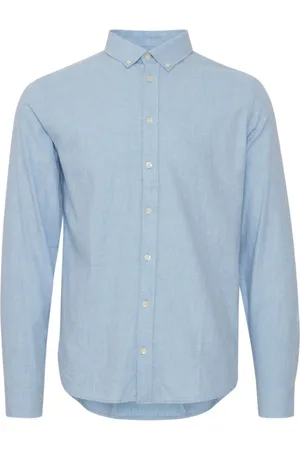 Casual Friday Overhemden, Heren, Blauw, S, Katoen, Blauwe Cfanton Ls Bd Overhemd