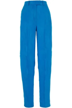 The Attico Broeken, Dames, Blauw, 3Xs, Wol, Turquoise Stretch Wool Jagger Pantalon
