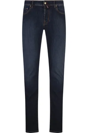 Jacob Cohen Jeans, Heren, Blauw, W32, Denim, Slim Fit Blauwe Denim Jeans