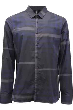 Neil Barrett Overhemden, Heren, Blauw, M, Slim Fit Overhemd Made in Italy