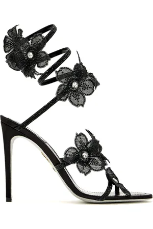 RENE CAOVILLA Schoenen, Dames, Zwart, 39 EU, Zwarte Strappy Sandalen
