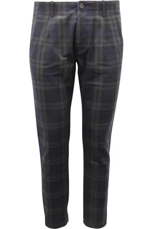 Nine In The Morning Broeken, Heren, Groen, S, Denim, Zwarte Chino Broek in Blackwatch Denim