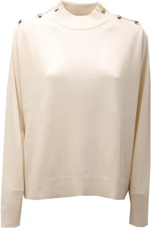 Michael Kors Truien, Dames, Wit, L, Wol, Off Wollen Trui