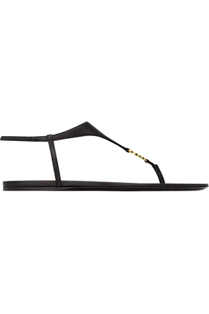 Saint Laurent Schoenen, Dames, Zwart, 36 EU, Stijlvolle Zomer Sandalen voor Vrouwen