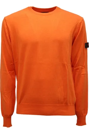 Peuterey Truien, Heren, Oranje, S, Katoen, Katoen/Wollen Trui Exmoor Stijl