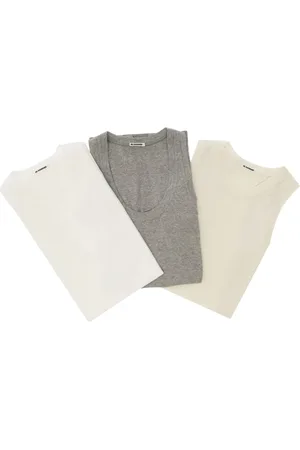 Jil Sander Tops, Dames, Veelkleurig, XS, Grijze 3 Laag Top T-shirts en Polos