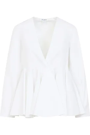 Alaïa Blouses & Shirts, Dames, Wit, XS, Katoen, Witte Katoenen Shirt Stijlvolle Laagjes