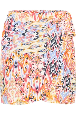 Ichi Rokken, Dames, Veelkleurig, S, Gedrukte Korte Rok Geranium Multi Ikat