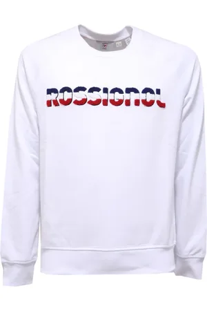 Rossignol Sweatshirts & Hoodies, Heren, Wit, S, Katoen, Witte Katoenen Sweatshirt Gemaakt in Italië