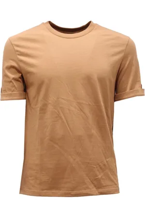 Neil Barrett Tops, Heren, , S, Katoen, Slim Fit Katoenen Shirt Camel/Wit