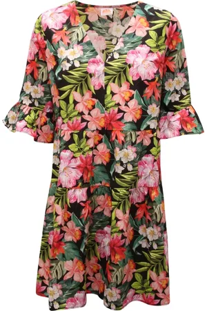 Sundek Kleedjes, Dames, Veelkleurig, M, Zwarte Jurk Cover-Up Model W708Drcn 6Bb