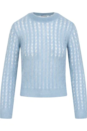 Loewe Truien, Dames, Blauw, M, Blauwe Trui voor Vrouwen Stijlvolle Pasvorm