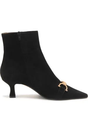 ROBERTO FESTA Schoenen, Dames, Zwart, 36 EU, Suède, Zwarte Suède Enkellaarzen met 6,5 cm Hak