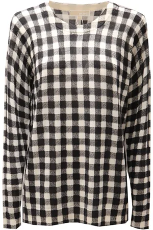 Michael Kors Truien, Dames, Zwart, L, Wol, Wollen trui in Bone/ stijl