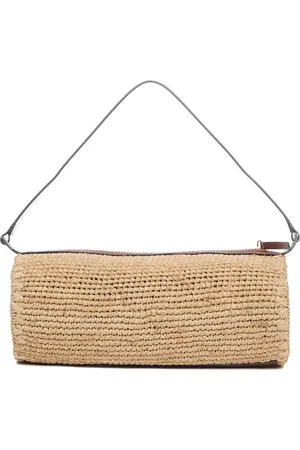 Staud Tassen, Dames, , ONE Size, Raffia Schoudertas Natuur Tan