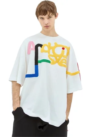 WALTER VAN BEIRENDONCK Tops, Heren, Wit, L, Katoen, Katoenen Jersey Android T-Shirt
