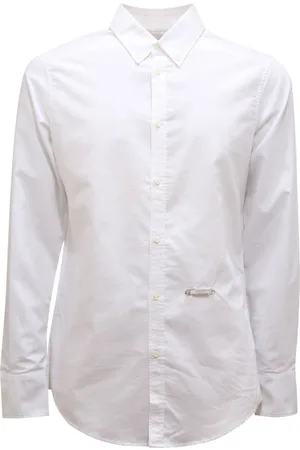 Dsquared2 Overhemden, Heren, Wit, 2Xl, Button-Down Shirt Gemaakt in Italië