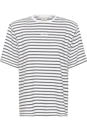 Gestuz Tops, Dames, Zwart, XL, Gestreepte Tee Top Wit Zwart