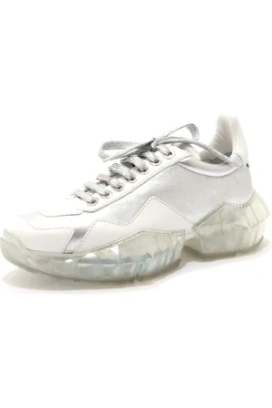 Jimmy Choo Schoenen, Dames, Wit, 36 EU, Witte Leren Schoenen Diamond Stijl