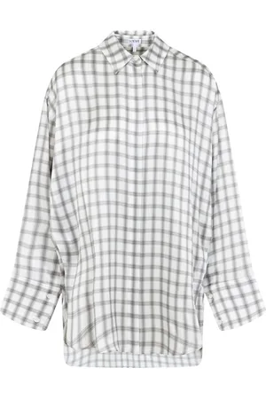 Loewe Blouses & Shirts, Dames, Wit, S, Witte Zijden Overhemd Elegante Stijl