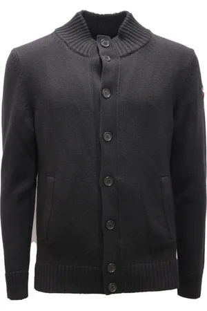 Paul & Shark Truien, Heren, Zwart, S, Wol, Wollen Vest Trui Model 11311250