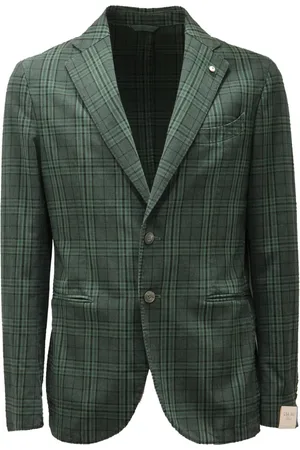 L.B.M. 1911 Jassen, Heren, Groen, L, Katoen, Vintage Effect Slim Fit Jas