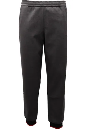 Burberry Broeken, Heren, Grijs, M, Wol, Donkergrijze Wollen Mix Broek