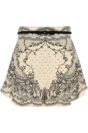 ZIMMERMANN Korte broeken, Dames, Veelkleurig, L, Linnen, Linnen Crush Shorts