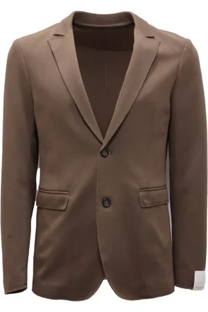 Paolo Pecora Jassen, Heren, Bruin, S, Jersey jas met viscose, model 21I