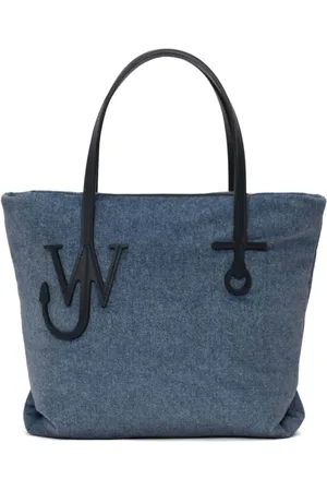 J.W.Anderson Tassen, Dames, Blauw, ONE Size, Leer, Tote Bag Collectie