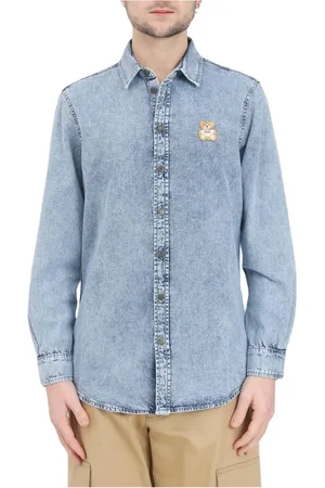 Moschino Overhemden, Heren, Blauw, M, Katoen, Couture Overhemd 100% Katoen