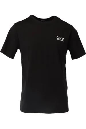 Costume National Tops, Heren, Zwart, L, Katoen, Zwarte Bedrukte Katoenen T-shirt Mannen