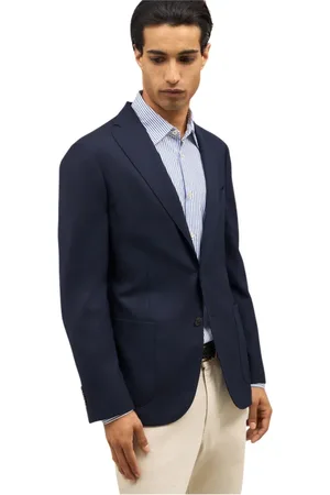 Boglioli Jassen, Heren, Blauw, M, Wol, Lichte wol honingraat K-jack