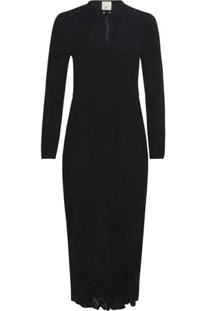 Heartmade Kleedjes, Dames, Zwart, 4Xl, Elegante Zwarte Twist Midi Jurk