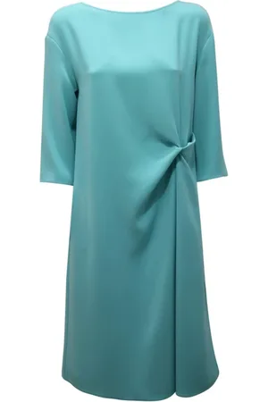 Emporio Armani Kleedjes, Dames, Blauw, S, Elegante jurk met zijsplit