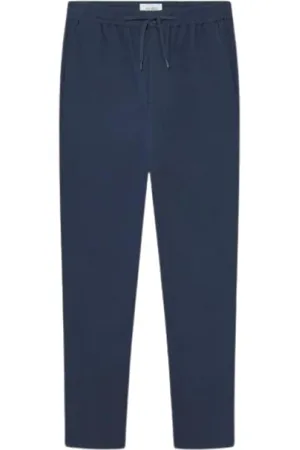 Les Deux Broeken, Dames, Blauw, W30 L32, Tapered Textured Trekkoordbroek