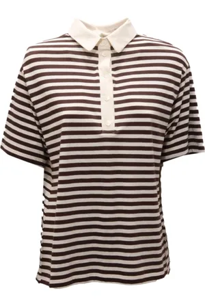 SEVENTY BY SERGIO TEGON Tops, Dames, Bruin, S, Oversized T-shirt in Amandelkleur