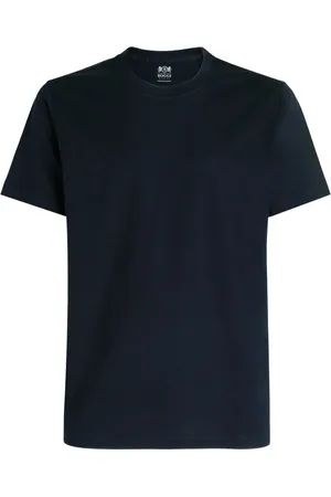 Boggi Milano Tops, Heren, Blauw, L, Katoen, Pima Katoen Jersey T-Shirt
