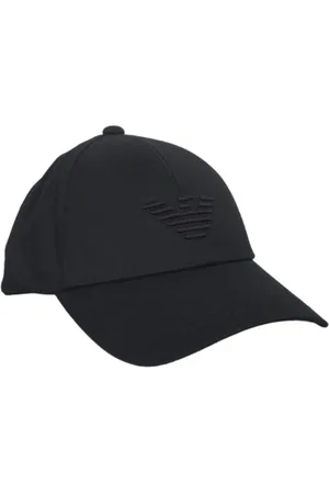 Emporio Armani Accessoires, Heren, Zwart, ONE Size, Katoen, Katoenen Baseballpet met Logo
