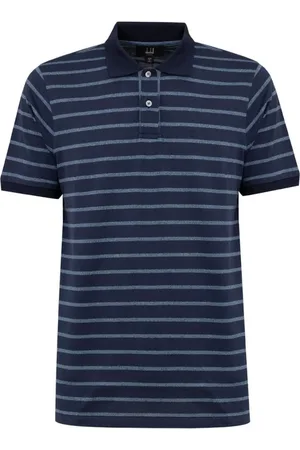 Dunhill Tops, Heren, Blauw, M, Katoen, Blauw Katoenen Polo Shirt Klassieke Pasvorm