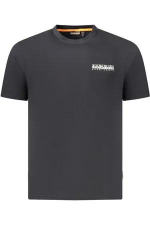 Napapijri Tops, Heren, Zwart, M, Katoen, Katoenen T-shirt met gedurfd print en iconisch logo