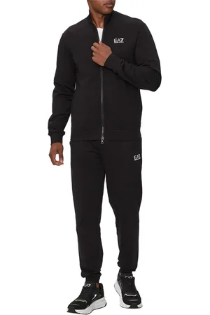 EA7 Sport, Heren, Zwart, 3Xl, Katoen, Dynamisch Zwart Sportief Trainingspak