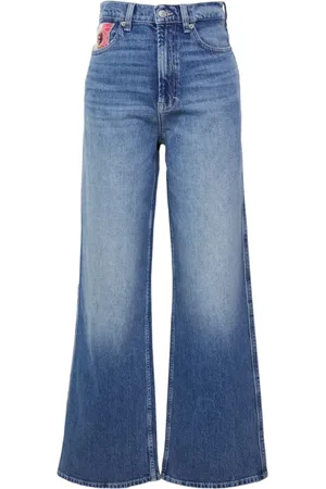 Tommy Hilfiger Jeans, Dames, Blauw, W25, Katoen, Katoenen Damesjeans met Logopatch