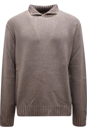 Dondup Truien, Heren, Grijs, XL, Wol, Wollen Trui Dolcevita Stijl Made in Italy