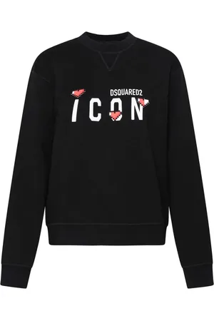 Dsquared2 Sweatshirts & Hoodies, Dames, Zwart, M, Katoen, Italiaanse Sweatshirts