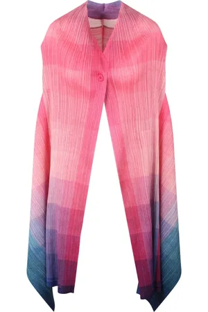 Issey Miyake Jassen, Dames, Roze, ONE Size, Polyester, Multicolor Print Polyester Vest