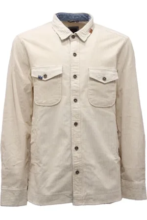 BOB der Bär Jassen, Heren, Wit, S, Fluwelen shirt met handgemaakt borduurwerk