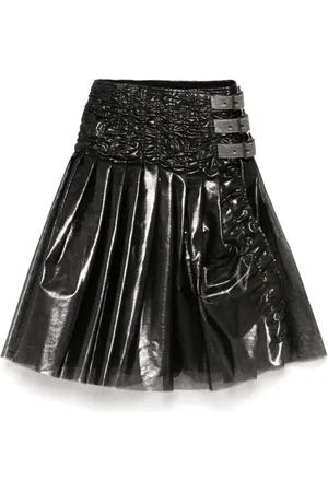 JUNYA WATANABE Rokken, Dames, Grijs, S, Nylon, Geplooide Rok met Riem