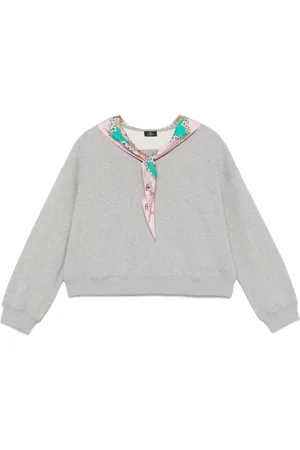 Etro Sweatshirts & Hoodies, Dames, Grijs, L, Taupe Grijs Drop Shoulder Sweater