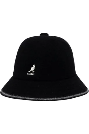 Kangol Accessoires, Dames, Zwart, S, Wol, Gestreepte wollen bucket hoed